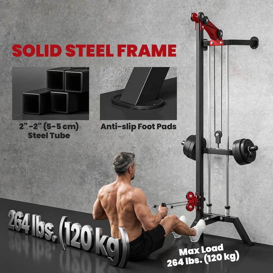 Image 952716_ALTMORE10.jpg, Product 952-716 / Price $199.99, Soozier Wall Mount Cable Station, 16 Positions Pulley Machine, Black from Soozier on TSC.ca's Health & Fitness department