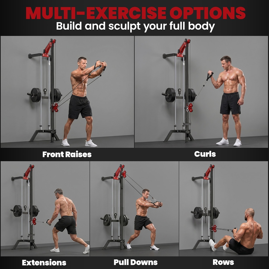 Image 952716_ALTMORE3.jpg, Product 952-716 / Price $179.99, Soozier Wall Mount Cable Station, 16 Positions Pulley Machine, Black from Soozier on TSC.ca's Health & Fitness department
