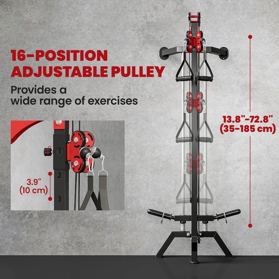 Image 952716_ALTMORE4.jpg, Product 952-716 / Price $179.99, Soozier Wall Mount Cable Station, 16 Positions Pulley Machine, Black from Soozier on TSC.ca's Health & Fitness department