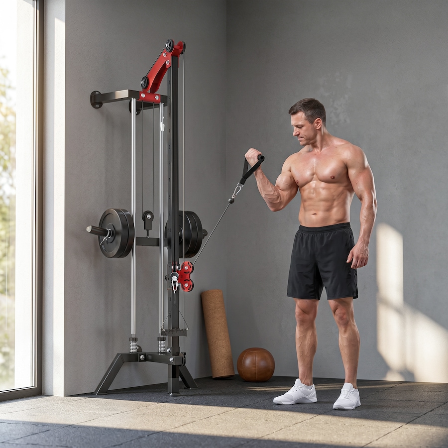 Image 952716_ALTMORE7.jpg, Product 952-716 / Price $179.99, Soozier Wall Mount Cable Station, 16 Positions Pulley Machine, Black from Soozier on TSC.ca's Health & Fitness department