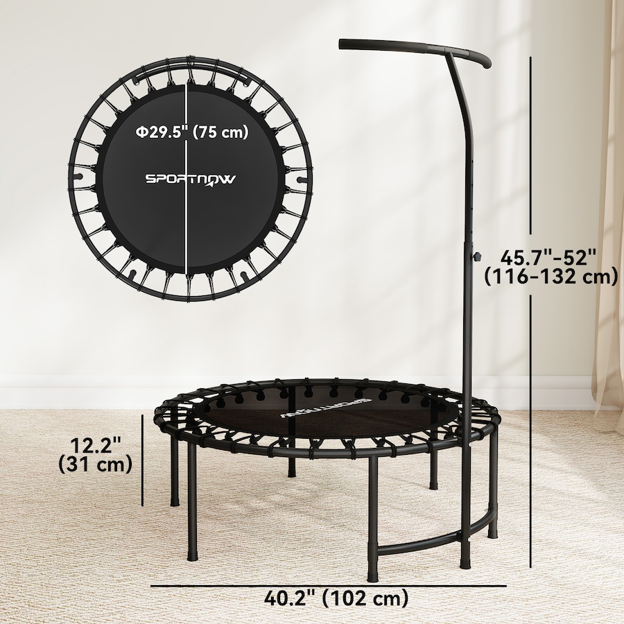 Image 952717_ALTMORE2.jpg, Product 952-717 / Price $74.99, Soozier 40" Rebounder Trampoline for Adult with Adjustable Handle, Black from Soozier on TSC.ca's Health & Fitness department