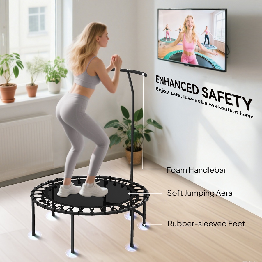Image 952717_ALTMORE5.jpg, Product 952-717 / Price $74.99, Soozier 40" Rebounder Trampoline for Adult with Adjustable Handle, Black from Soozier on TSC.ca's Health & Fitness department