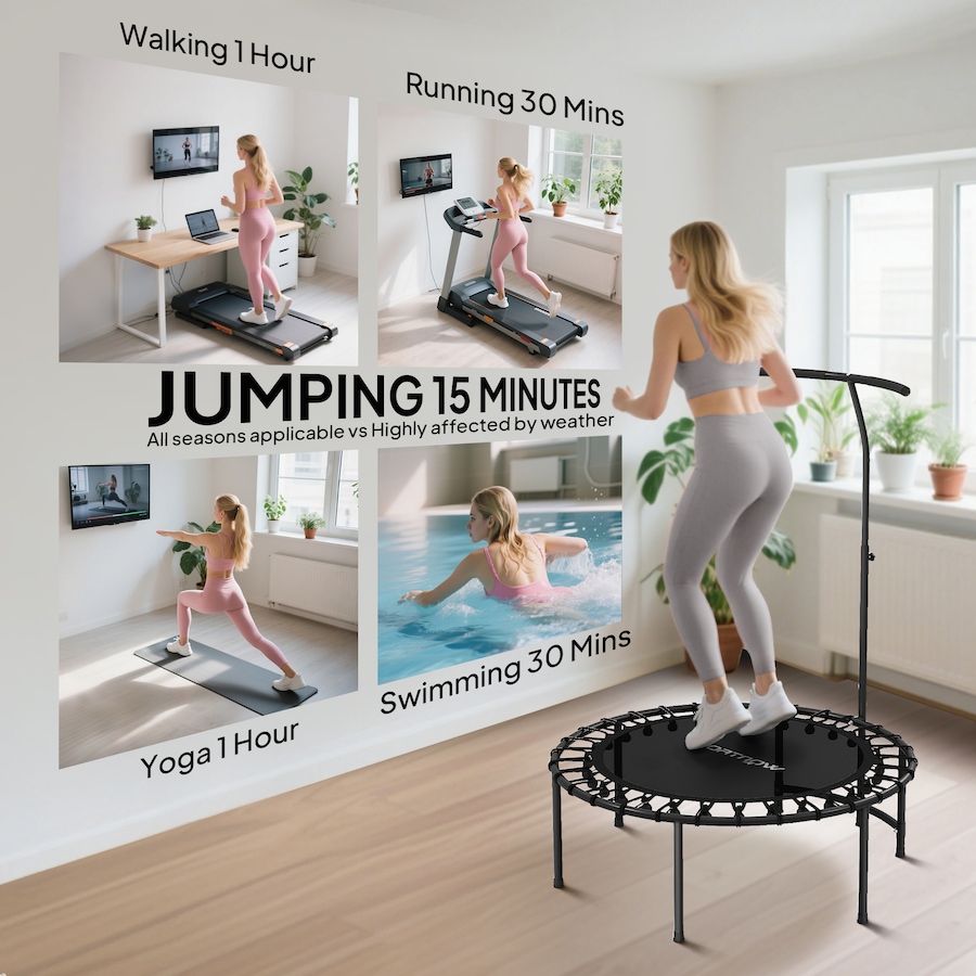 Image 952717_ALTMORE6.jpg, Product 952-717 / Price $74.99, Soozier 40" Rebounder Trampoline for Adult with Adjustable Handle, Black from Soozier on TSC.ca's Health & Fitness department