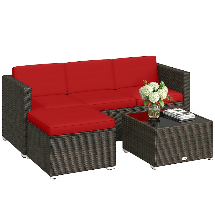 Image 952721.jpg, Product 952-721 / Price $484.99, Outsunny 3 Pieces Patio Furniture Set with Cushions, Corner Sofa Set from Outsunny on TSC.ca's Home & Garden department
