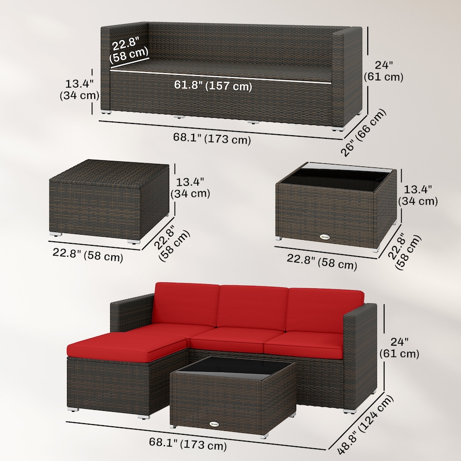 Image 952721_ALTMORE2.jpg, Product 952-721 / Price $484.99, Outsunny 3 Pieces Patio Furniture Set with Cushions, Corner Sofa Set from Outsunny on TSC.ca's Home & Garden department