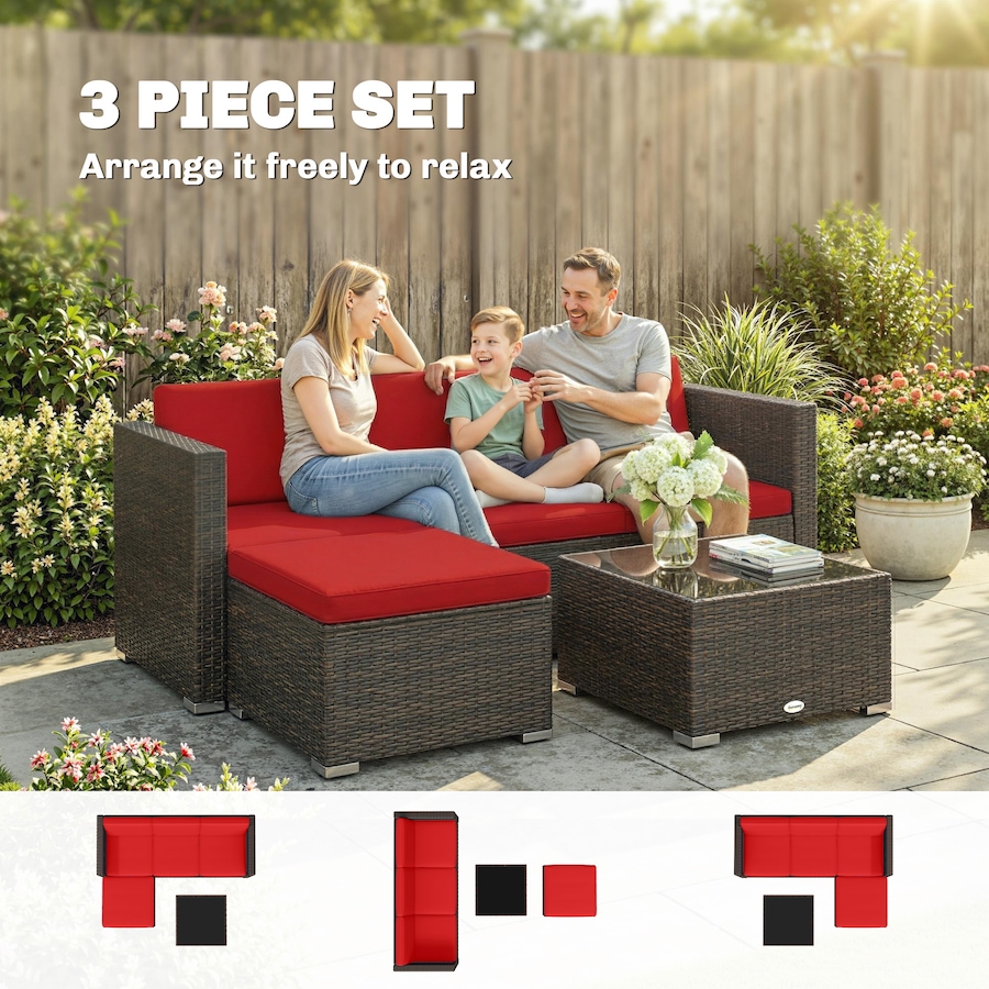 Image 952721_ALTMORE3.jpg, Product 952-721 / Price $484.99, Outsunny 3 Pieces Patio Furniture Set with Cushions, Corner Sofa Set from Outsunny on TSC.ca's Home & Garden department