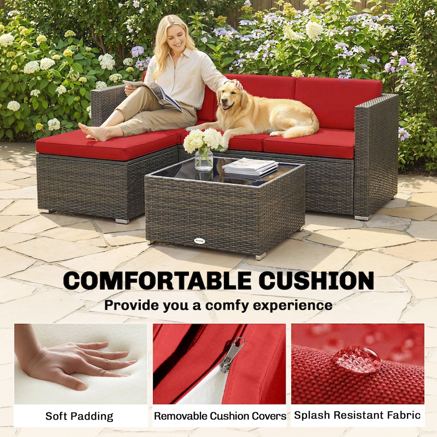 Image 952721_ALTMORE5.jpg, Product 952-721 / Price $484.99, Outsunny 3 Pieces Patio Furniture Set with Cushions, Corner Sofa Set from Outsunny on TSC.ca's Home & Garden department