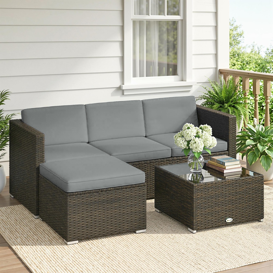 Image 952725_ALTMORE1.jpg, Product 952-725 / Price $484.99, Outsunny 3 Pieces Patio Furniture Set with Cushions, Corner Sofa Set from Outsunny on TSC.ca's Home & Garden department