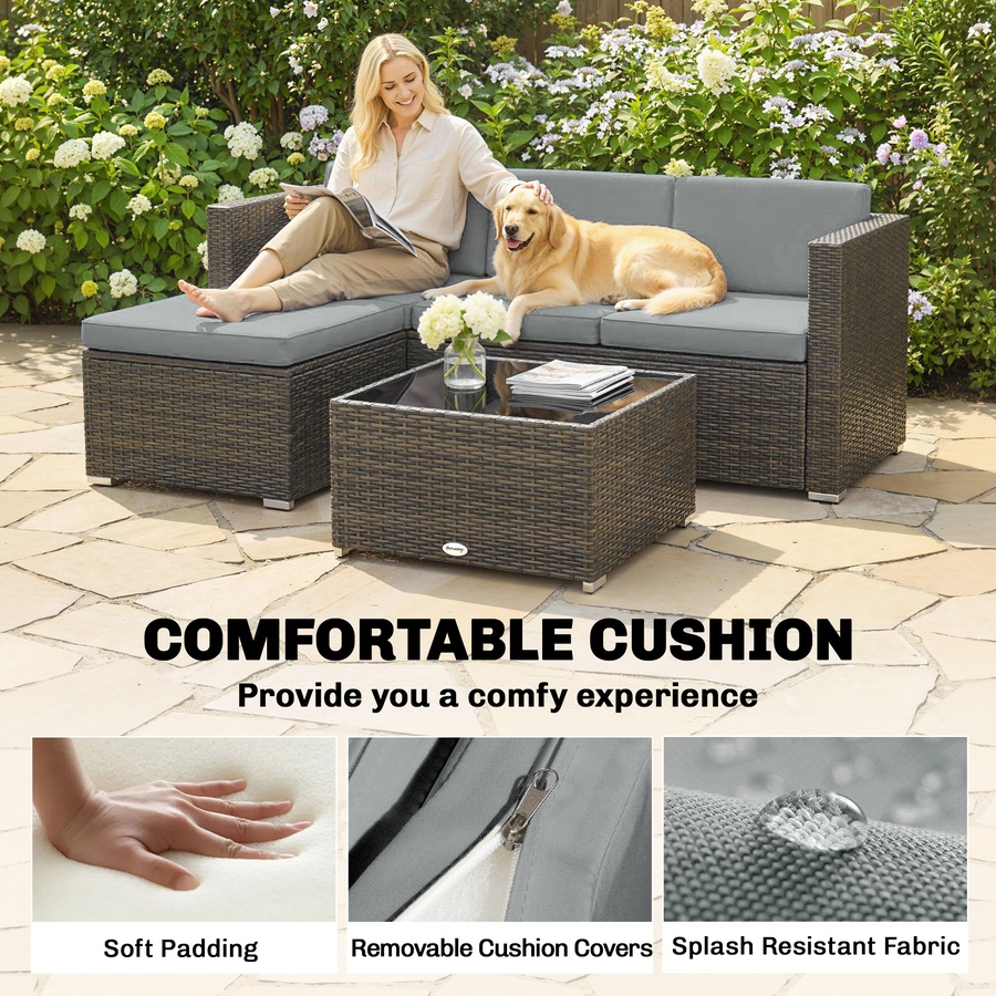 Image 952725_ALTMORE5.jpg, Product 952-725 / Price $484.99, Outsunny 3 Pieces Patio Furniture Set with Cushions, Corner Sofa Set from Outsunny on TSC.ca's Home & Garden department