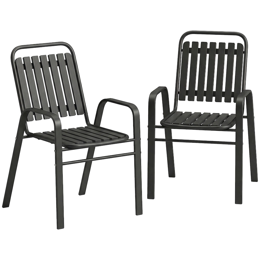 Image 952734.jpg, Product 952-734 / Price $109.99, Outsunny Outdoor Dining Chairs Set of 2, Stackable Patio Chairs, Black from Outsunny on TSC.ca's Home & Garden department