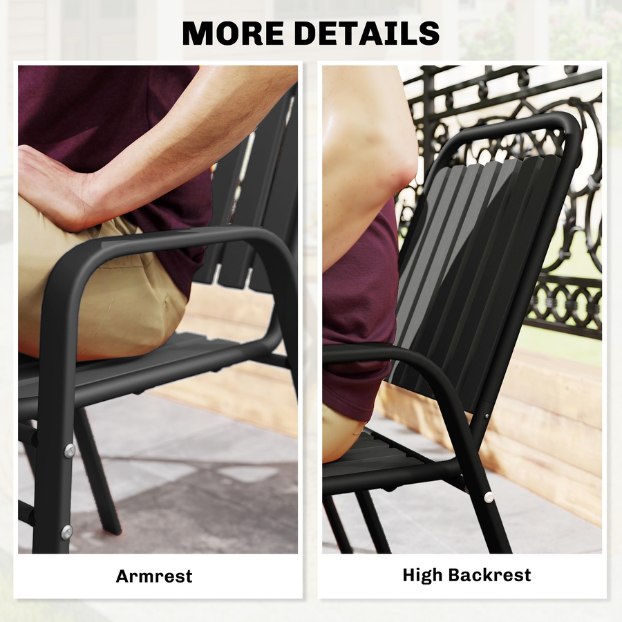 Image 952734_ALTMORE6.jpg, Product 952-734 / Price $109.99, Outsunny Outdoor Dining Chairs Set of 2, Stackable Patio Chairs, Black from Outsunny on TSC.ca's Home & Garden department