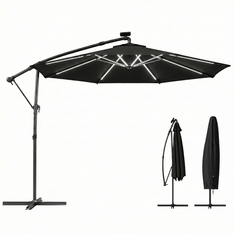 Image 952748.jpg, Product 952-748 / Price $152.99, Outsunny 10 ft Offset Patio Umbrella with Solar Light, Hanging Parasol from Outsunny on TSC.ca's Home & Garden department