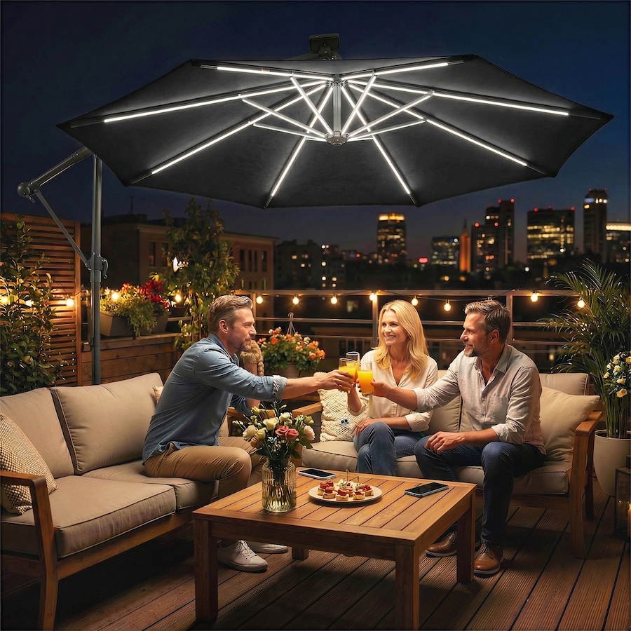 Image 952748_ALTMORE1.jpg, Product 952-748 / Price $152.99, Outsunny 10 ft Offset Patio Umbrella with Solar Light, Hanging Parasol from Outsunny on TSC.ca's Home & Garden department