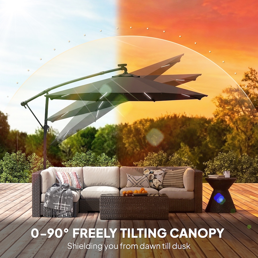 Image 952748_ALTMORE5.jpg, Product 952-748 / Price $152.99, Outsunny 10 ft Offset Patio Umbrella with Solar Light, Hanging Parasol from Outsunny on TSC.ca's Home & Garden department