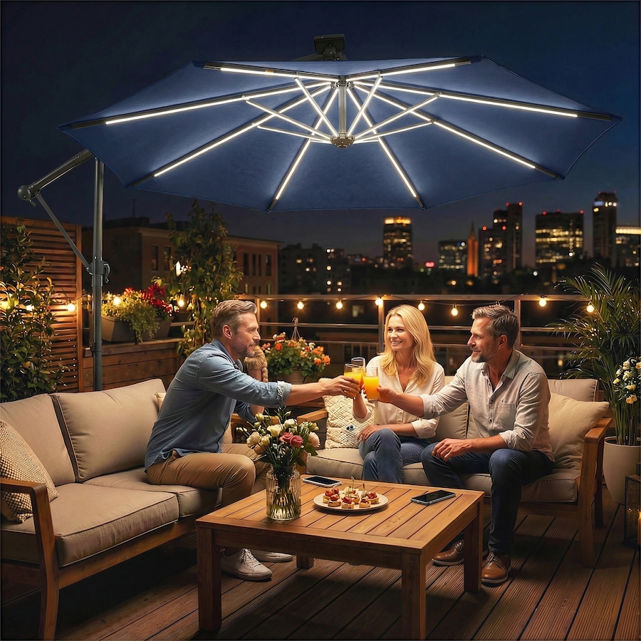 Image 952752_ALTMORE1.jpg, Product 952-752 / Price $152.99, Outsunny 10 ft Offset Patio Umbrella with Solar Light, Hanging Parasol from Outsunny on TSC.ca's Home & Garden department