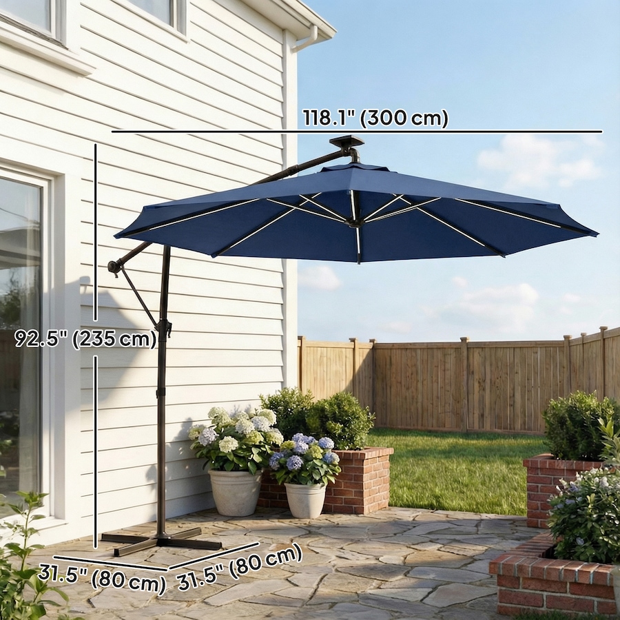 Image 952752_ALTMORE2.jpg, Product 952-752 / Price $152.99, Outsunny 10 ft Offset Patio Umbrella with Solar Light, Hanging Parasol from Outsunny on TSC.ca's Home & Garden department