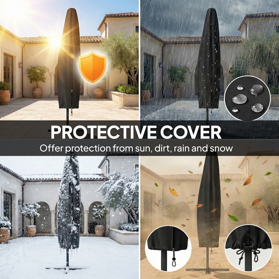 Image 952752_ALTMORE7.jpg, Product 952-752 / Price $152.99, Outsunny 10 ft Offset Patio Umbrella with Solar Light, Hanging Parasol from Outsunny on TSC.ca's Home & Garden department