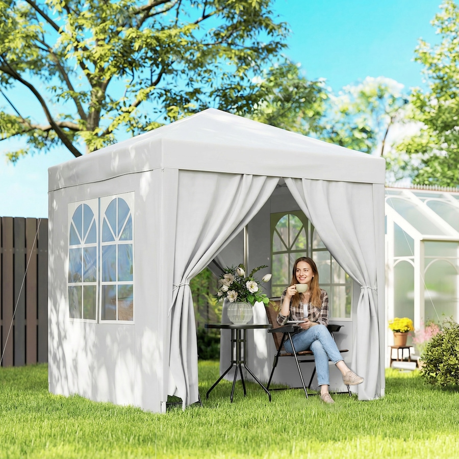 Image 952763_ALTMORE1.jpg, Product 952-763 / Price $129.99, Outsunny 6.6'x6.6' Pop Up Canopy Tent for Outdoor, Garden, Patio, White from Outsunny on TSC.ca's Home & Garden department