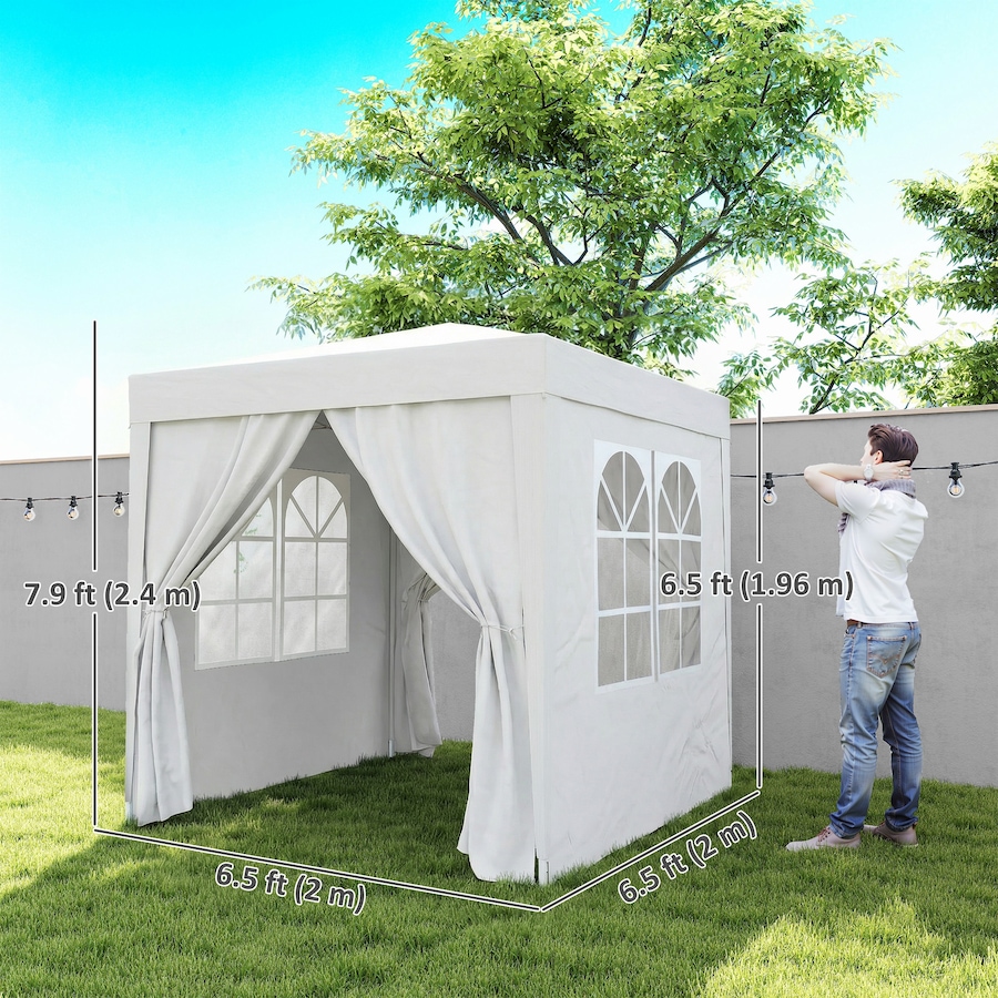 Image 952763_ALTMORE2.jpg, Product 952-763 / Price $129.99, Outsunny 6.6'x6.6' Pop Up Canopy Tent for Outdoor, Garden, Patio, White from Outsunny on TSC.ca's Home & Garden department