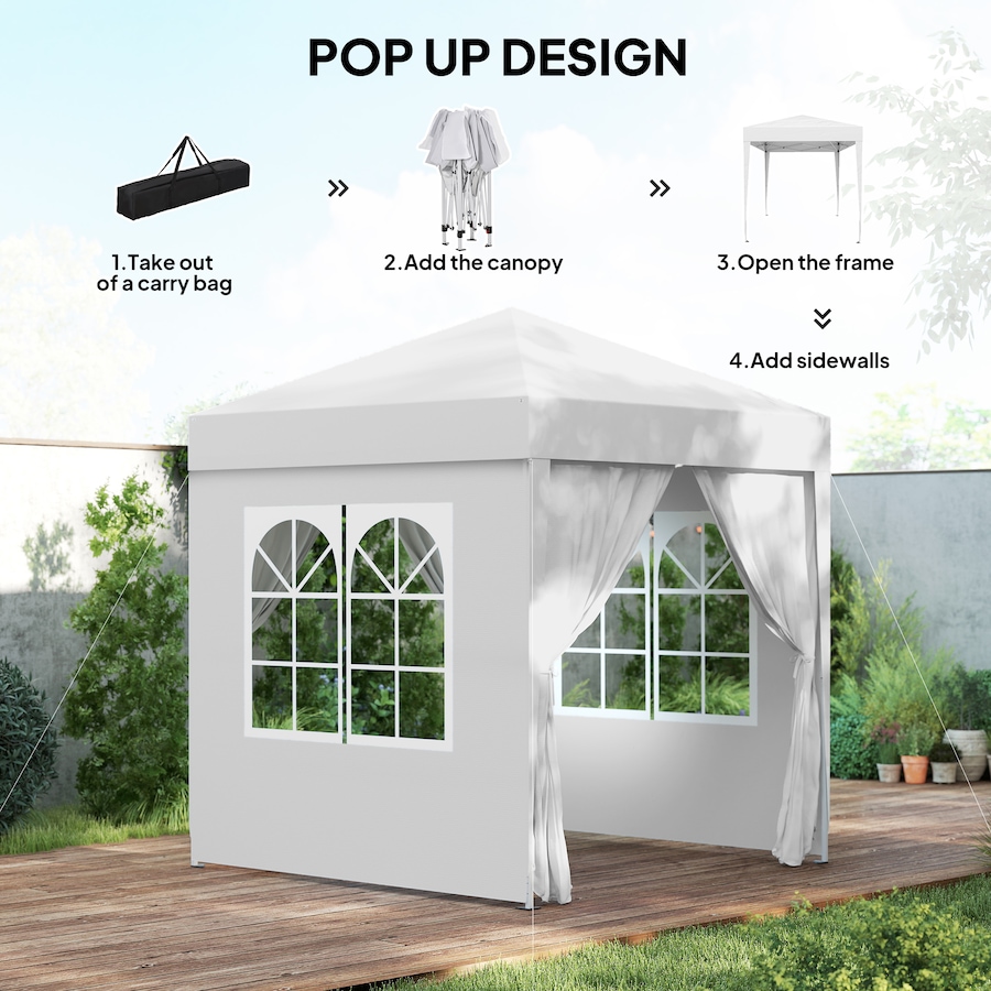 Image 952763_ALTMORE3.jpg, Product 952-763 / Price $129.99, Outsunny 6.6'x6.6' Pop Up Canopy Tent for Outdoor, Garden, Patio, White from Outsunny on TSC.ca's Home & Garden department