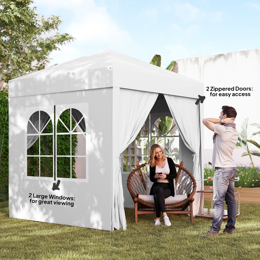 Image 952763_ALTMORE6.jpg, Product 952-763 / Price $129.99, Outsunny 6.6'x6.6' Pop Up Canopy Tent for Outdoor, Garden, Patio, White from Outsunny on TSC.ca's Home & Garden department