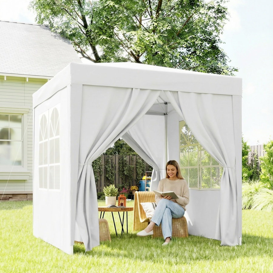 Image 952763_ALTMORE7.jpg, Product 952-763 / Price $129.99, Outsunny 6.6'x6.6' Pop Up Canopy Tent for Outdoor, Garden, Patio, White from Outsunny on TSC.ca's Home & Garden department