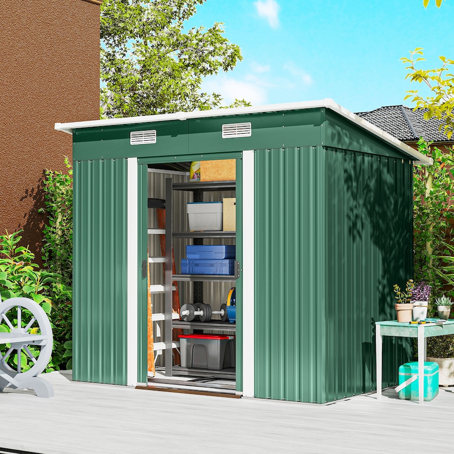 Image 952764_ALTMORE1.jpg, Product 952-764 / Price $299.99, Outsunny Outdoor Storage Shed, Garden Shed with Lockable Doors, Green from Outsunny on TSC.ca's Home & Garden department