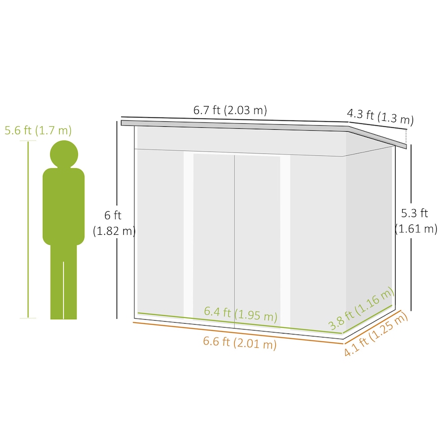 Image 952764_ALTMORE2.jpg, Product 952-764 / Price $299.99, Outsunny Outdoor Storage Shed, Garden Shed with Lockable Doors, Green from Outsunny on TSC.ca's Home & Garden department