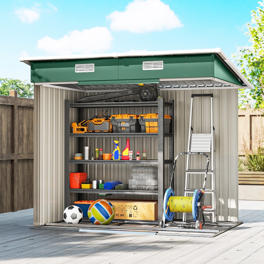 Image 952764_ALTMORE7.jpg, Product 952-764 / Price $299.99, Outsunny Outdoor Storage Shed, Garden Shed with Lockable Doors, Green from Outsunny on TSC.ca's Home & Garden department
