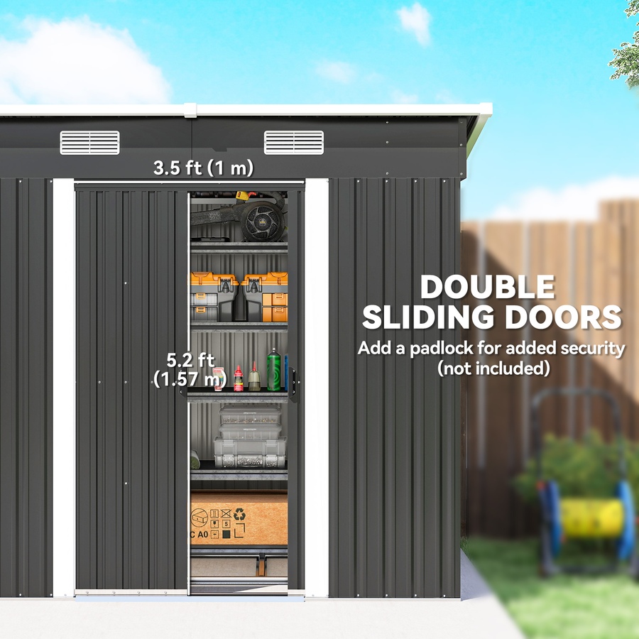 Image 952770_ALTMORE4.jpg, Product 952-770 / Price $319.99, Outsunny Outdoor Storage Shed, Garden Shed with Lockable Doors from Outsunny on TSC.ca's Home & Garden department
