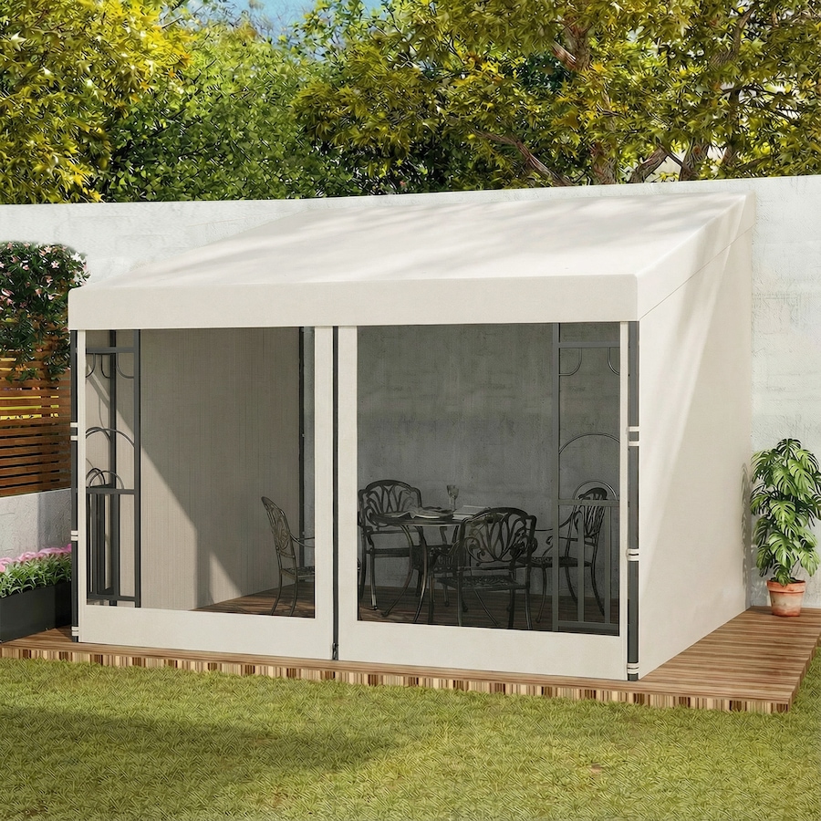 Image 952772_ALTMORE1.jpg, Product 952-772 / Price $239.99, Outsunny 10' x 10' Wall Mounted Pergola Gazebo with Curtains and Nettings from Outsunny on TSC.ca's Home & Garden department
