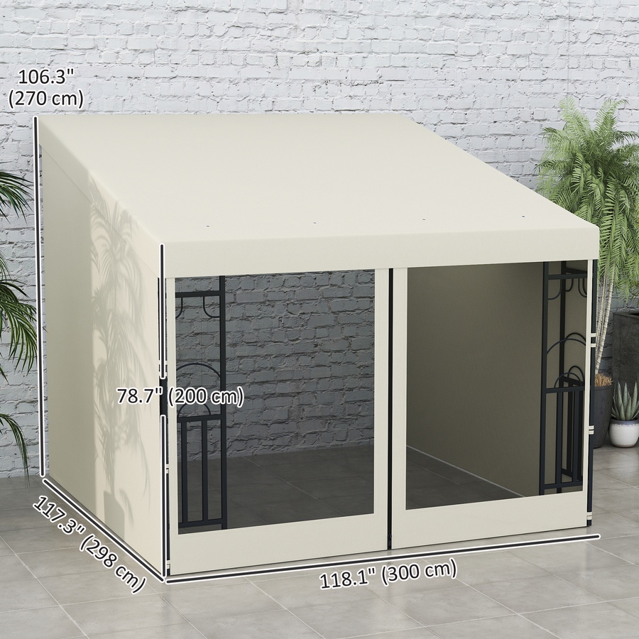 Image 952772_ALTMORE2.jpg, Product 952-772 / Price $239.99, Outsunny 10' x 10' Wall Mounted Pergola Gazebo with Curtains and Nettings from Outsunny on TSC.ca's Home & Garden department