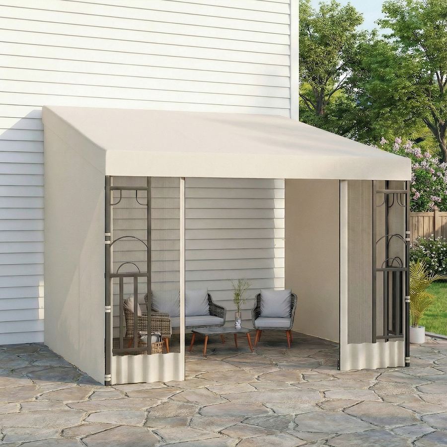 Image 952772_ALTMORE6.jpg, Product 952-772 / Price $239.99, Outsunny 10' x 10' Wall Mounted Pergola Gazebo with Curtains and Nettings from Outsunny on TSC.ca's Home & Garden department