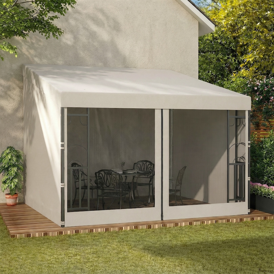 Image 952772_ALTMORE7.jpg, Product 952-772 / Price $239.99, Outsunny 10' x 10' Wall Mounted Pergola Gazebo with Curtains and Nettings from Outsunny on TSC.ca's Home & Garden department