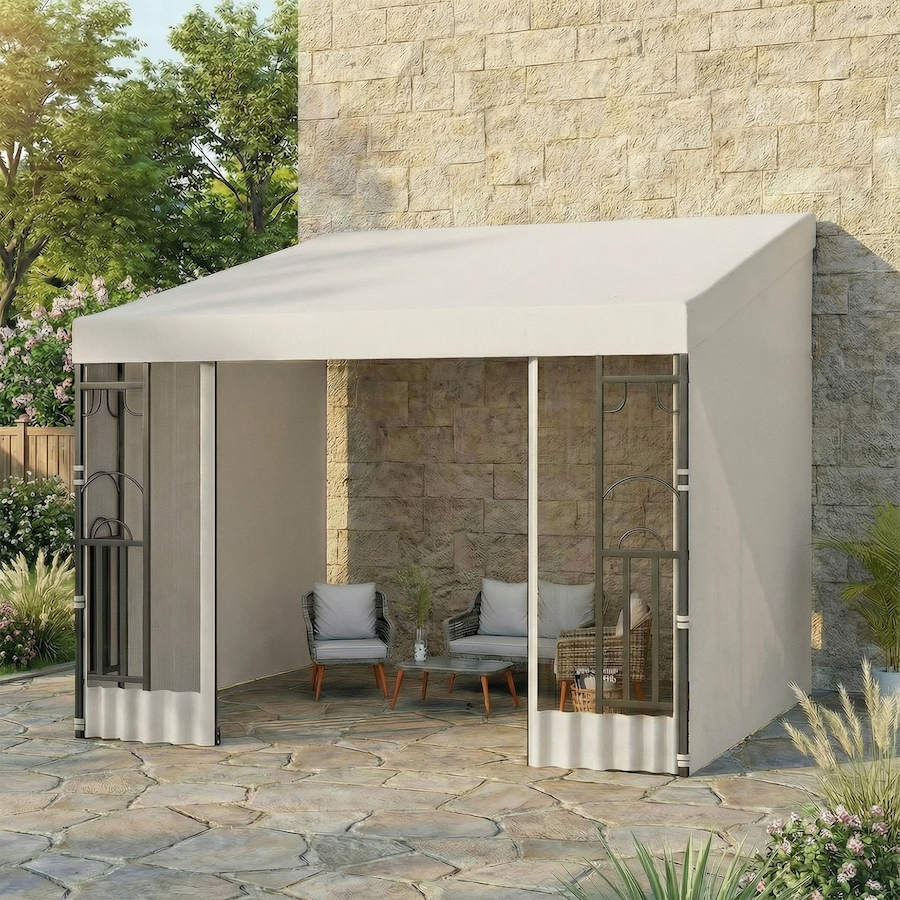 Image 952772_ALTMORE8.jpg, Product 952-772 / Price $239.99, Outsunny 10' x 10' Wall Mounted Pergola Gazebo with Curtains and Nettings from Outsunny on TSC.ca's Home & Garden department