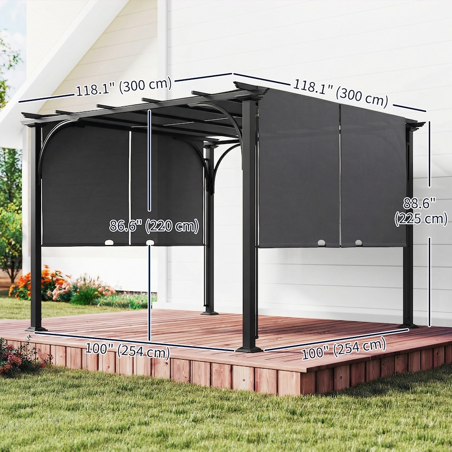Image 952774_ALTMORE2.jpg, Product 952-774 / Price $329.99, Outsunny 10' x 10' Retractable Pergola, UPF50+ Outdoor Pergola Gazebo from Outsunny on TSC.ca's Home & Garden department
