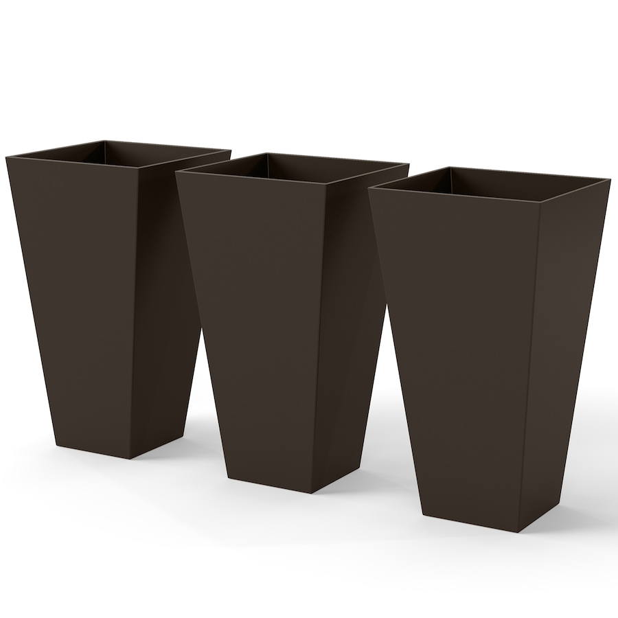 Image 952781.jpg, Product 952-781 / Price $154.99, Outsunny 28" Tall Plastic Planters, Set of 3 Garden Flower Pots, Brown from Outsunny on TSC.ca's Home & Garden department
