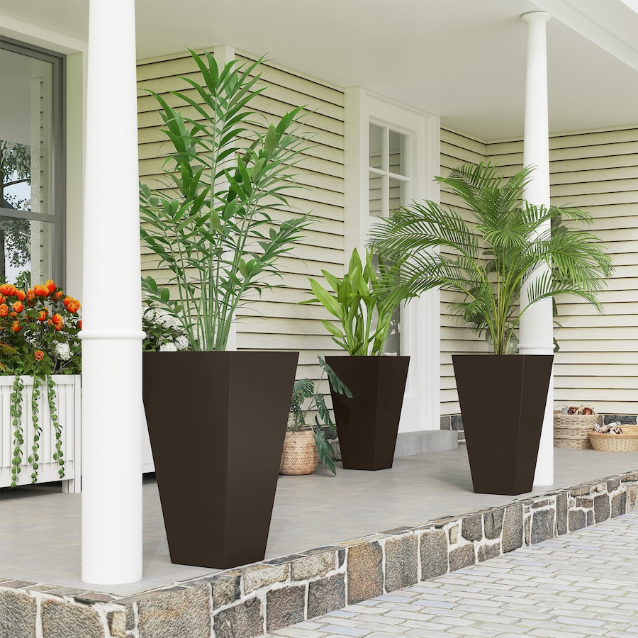 Image 952781_ALTMORE1.jpg, Product 952-781 / Price $154.99, Outsunny 28" Tall Plastic Planters, Set of 3 Garden Flower Pots, Brown from Outsunny on TSC.ca's Home & Garden department