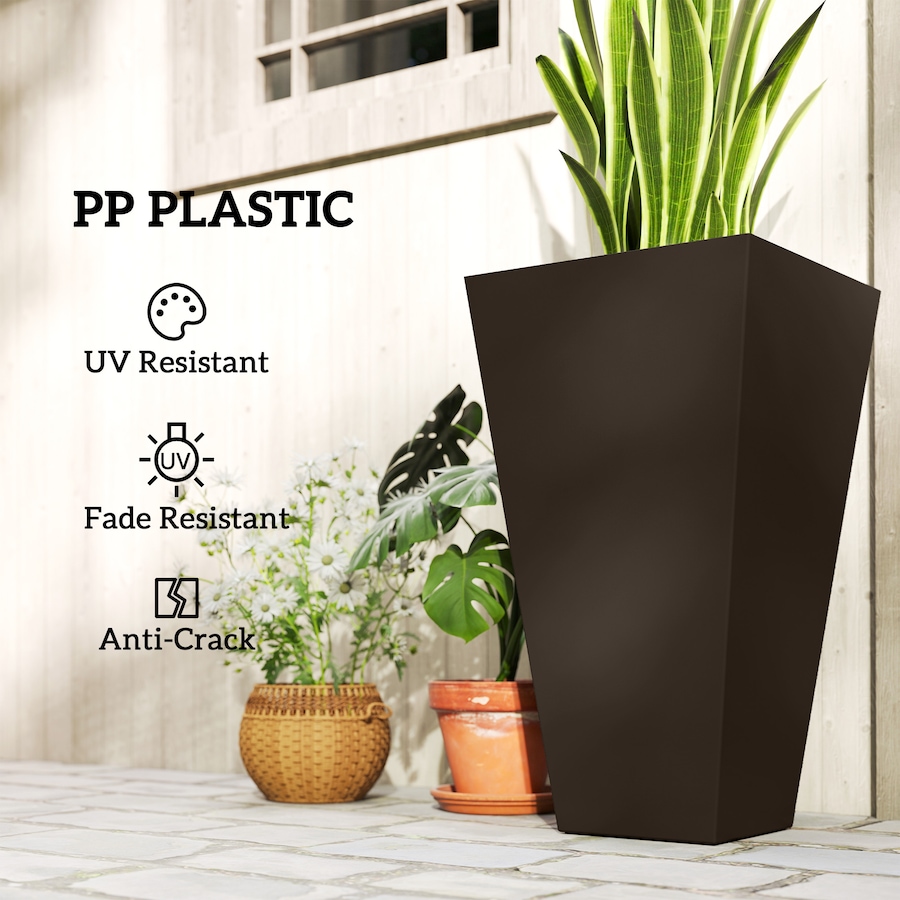 Image 952781_ALTMORE5.jpg, Product 952-781 / Price $154.99, Outsunny 28" Tall Plastic Planters, Set of 3 Garden Flower Pots, Brown from Outsunny on TSC.ca's Home & Garden department