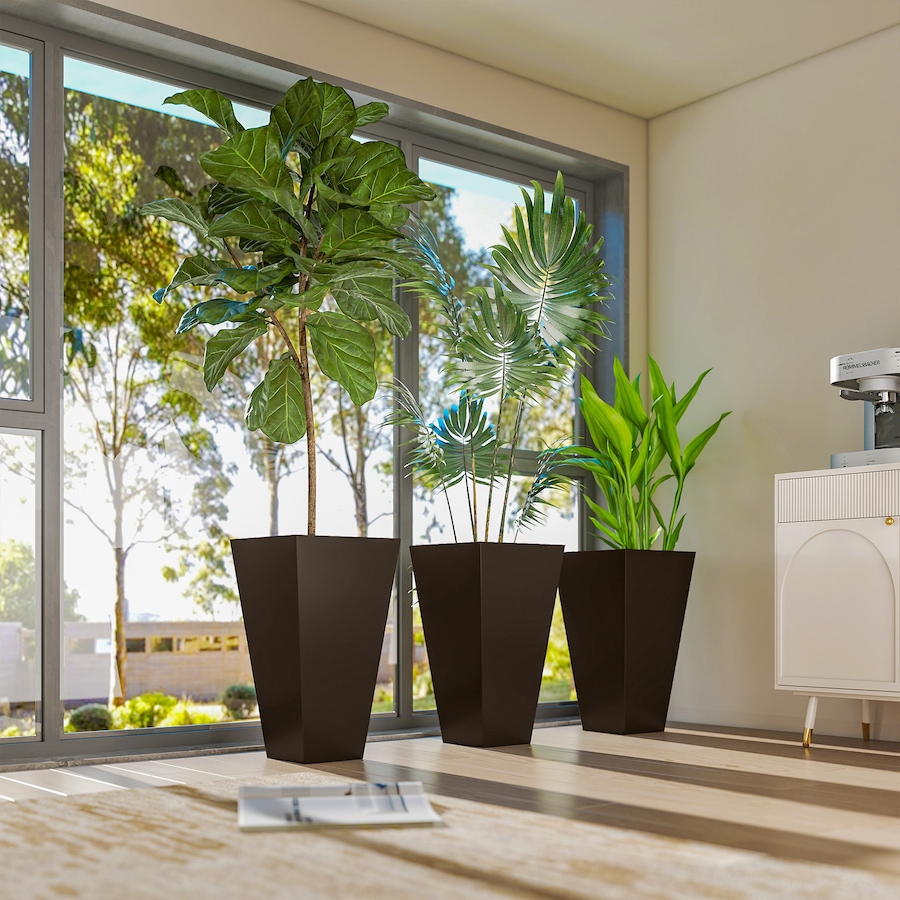Image 952781_ALTMORE7.jpg, Product 952-781 / Price $154.99, Outsunny 28" Tall Plastic Planters, Set of 3 Garden Flower Pots, Brown from Outsunny on TSC.ca's Home & Garden department