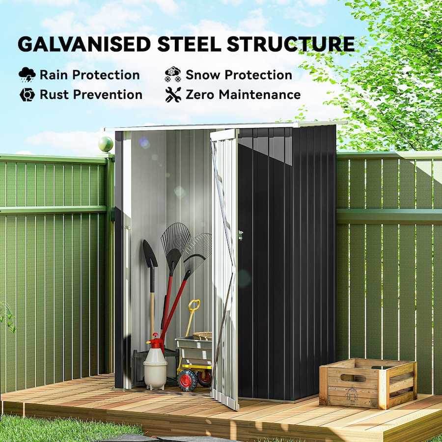 Image 952787_ALTMORE3.jpg, Product 952-787 / Price $198.99, Outsunny Garden Shed, Metal Tool Shed w/ Sloped Roof, Lockable Door, Grey from Outsunny on TSC.ca's Home & Garden department