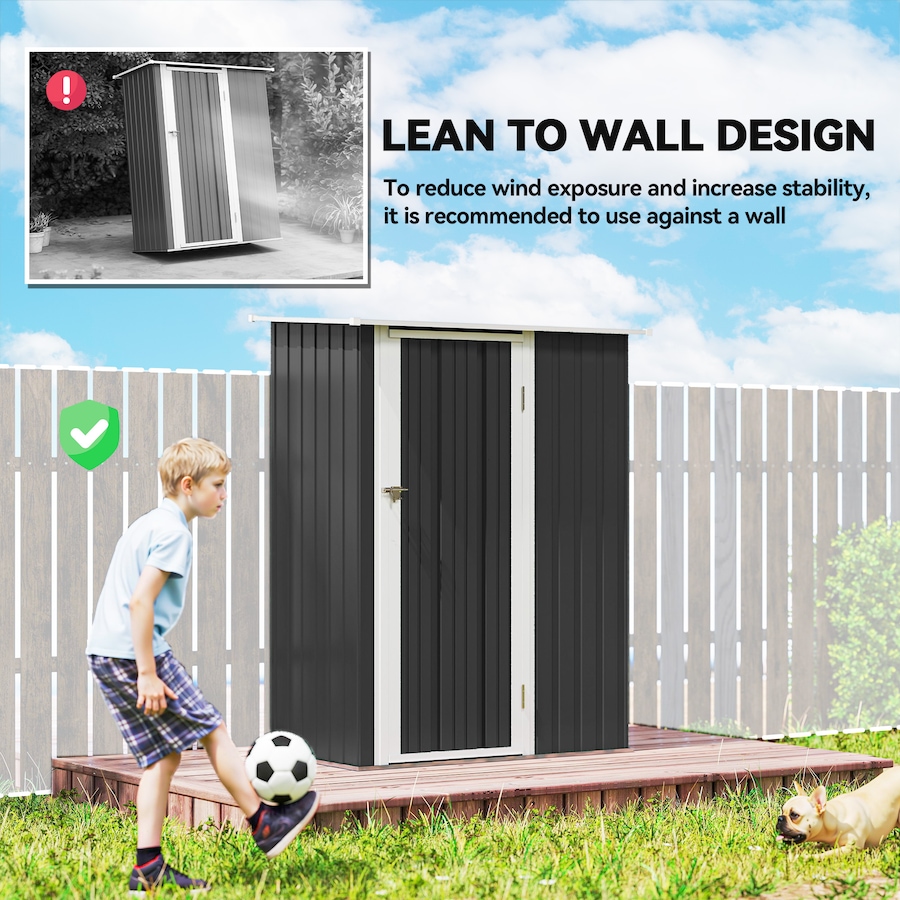 Image 952787_ALTMORE5.jpg, Product 952-787 / Price $198.99, Outsunny Garden Shed, Metal Tool Shed w/ Sloped Roof, Lockable Door, Grey from Outsunny on TSC.ca's Home & Garden department