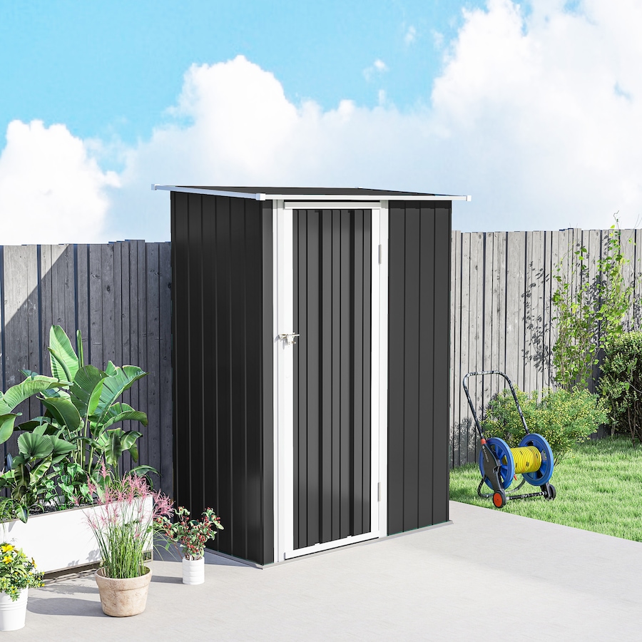 Image 952787_ALTMORE8.jpg, Product 952-787 / Price $198.99, Outsunny Garden Shed, Metal Tool Shed w/ Sloped Roof, Lockable Door, Grey from Outsunny on TSC.ca's Home & Garden department