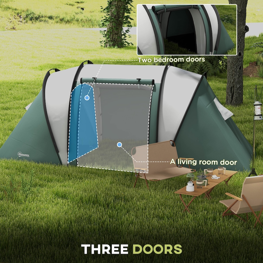 Image 952797_ALTMORE4.jpg, Product 952-797 / Price $179.99, Outsunny Camping Tent with 2 Bedrooms and Living Area, 3000mm Waterproof from Outsunny on TSC.ca's Health & Fitness department