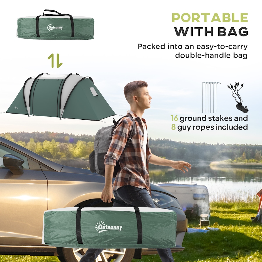 Image 952797_ALTMORE6.jpg, Product 952-797 / Price $179.99, Outsunny Camping Tent with 2 Bedrooms and Living Area, 3000mm Waterproof from Outsunny on TSC.ca's Health & Fitness department
