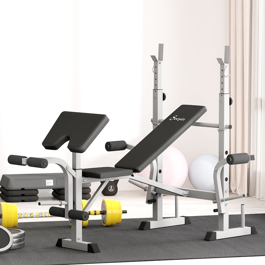 Image 952798_ALTMORE1.jpg, Product 952-798 / Price $159.99, Soozier Adjustable Weight Bench Multi-Function Bench Press Set, Grey from Soozier on TSC.ca's Health & Fitness department