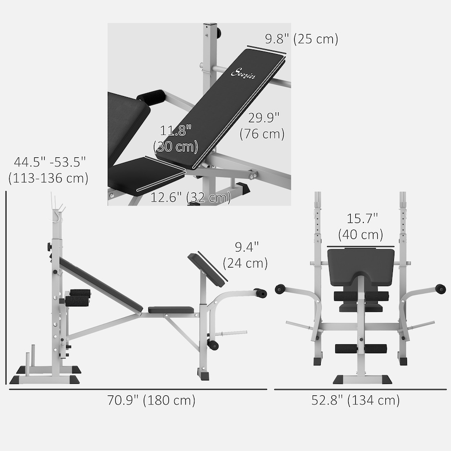 Image 952798_ALTMORE2.jpg, Product 952-798 / Price $159.99, Soozier Adjustable Weight Bench Multi-Function Bench Press Set, Grey from Soozier on TSC.ca's Health & Fitness department