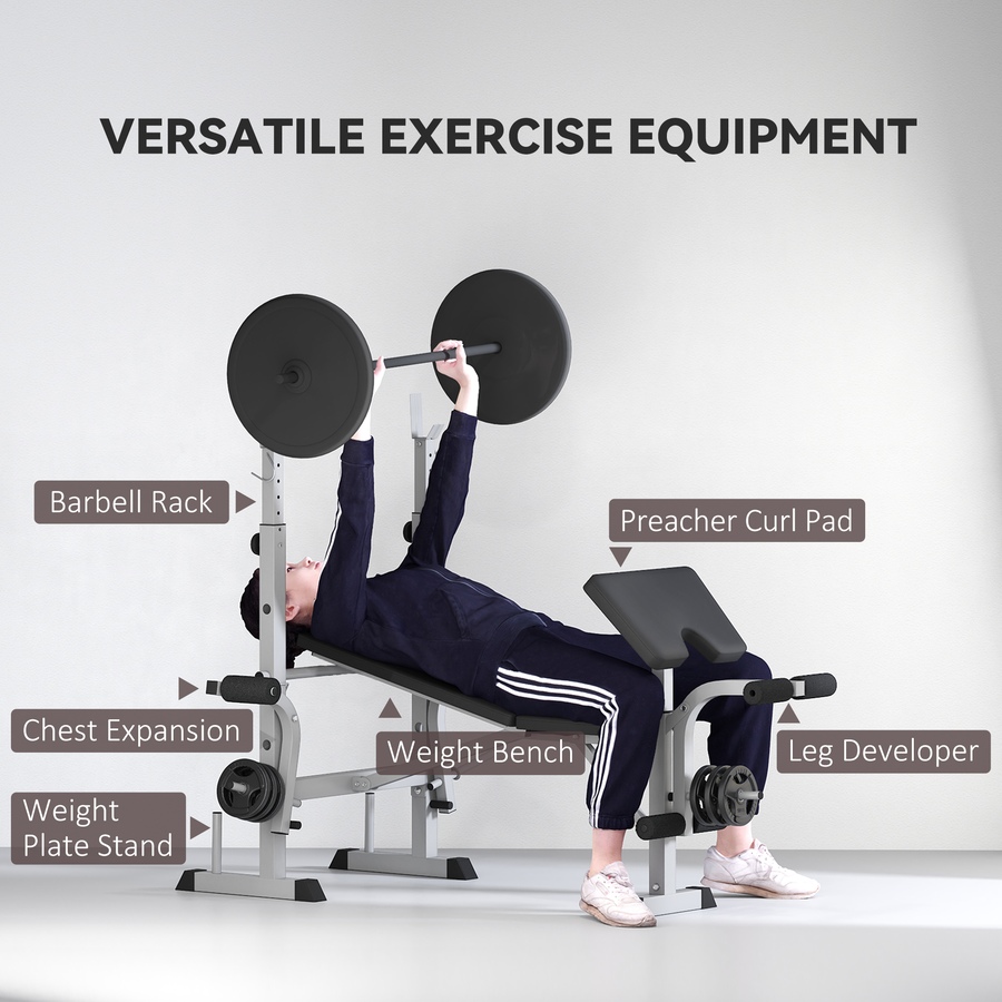 Image 952798_ALTMORE3.jpg, Product 952-798 / Price $159.99, Soozier Adjustable Weight Bench Multi-Function Bench Press Set, Grey from Soozier on TSC.ca's Health & Fitness department