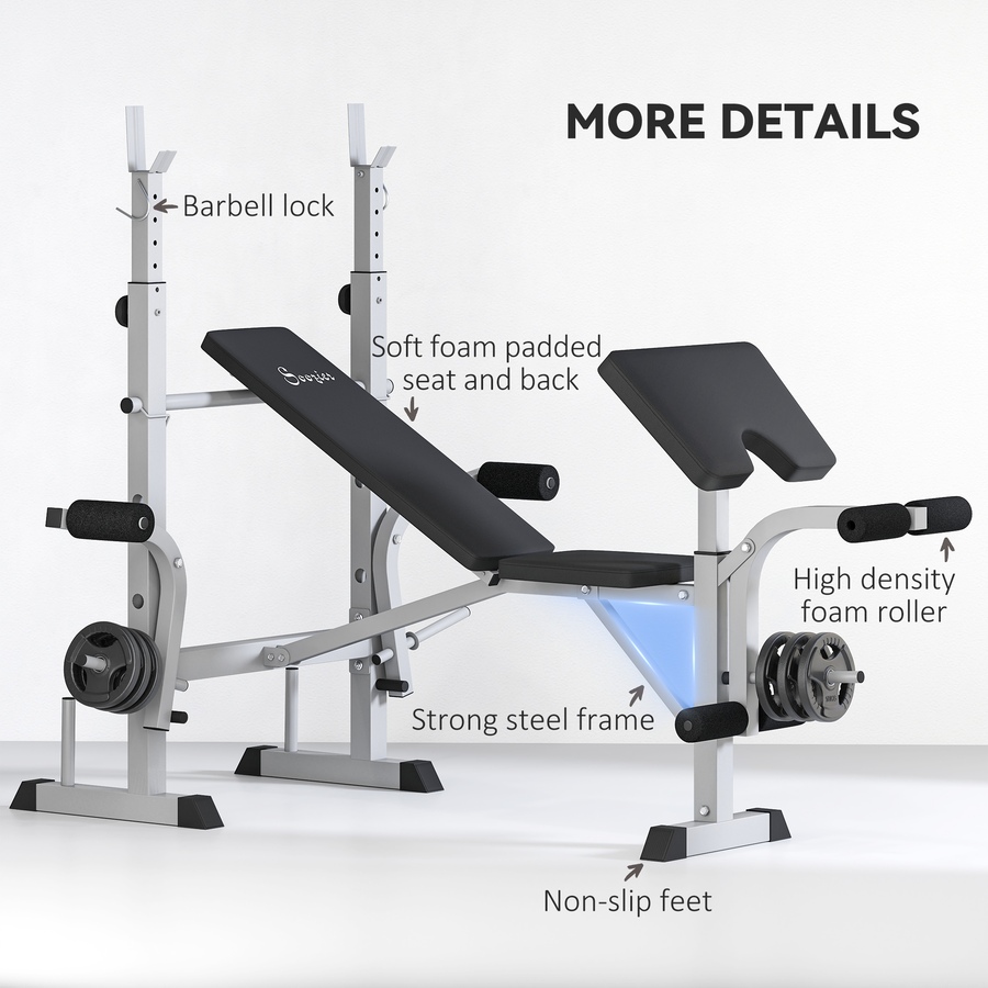 Image 952798_ALTMORE6.jpg, Product 952-798 / Price $159.99, Soozier Adjustable Weight Bench Multi-Function Bench Press Set, Grey from Soozier on TSC.ca's Health & Fitness department