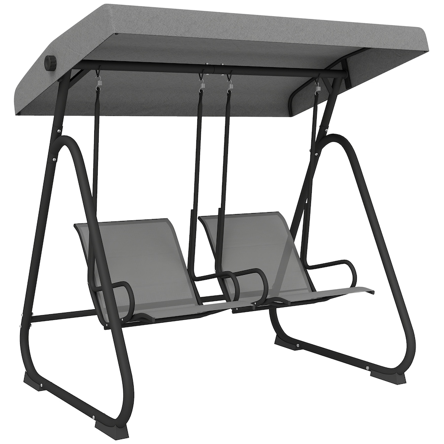 Image 952802.jpg, Product 952-802 / Price $409.99, Outsunny Patio Swing Chair w/Adjustable Canopy 2-Seat, Grey from Outsunny on TSC.ca's Home & Garden department